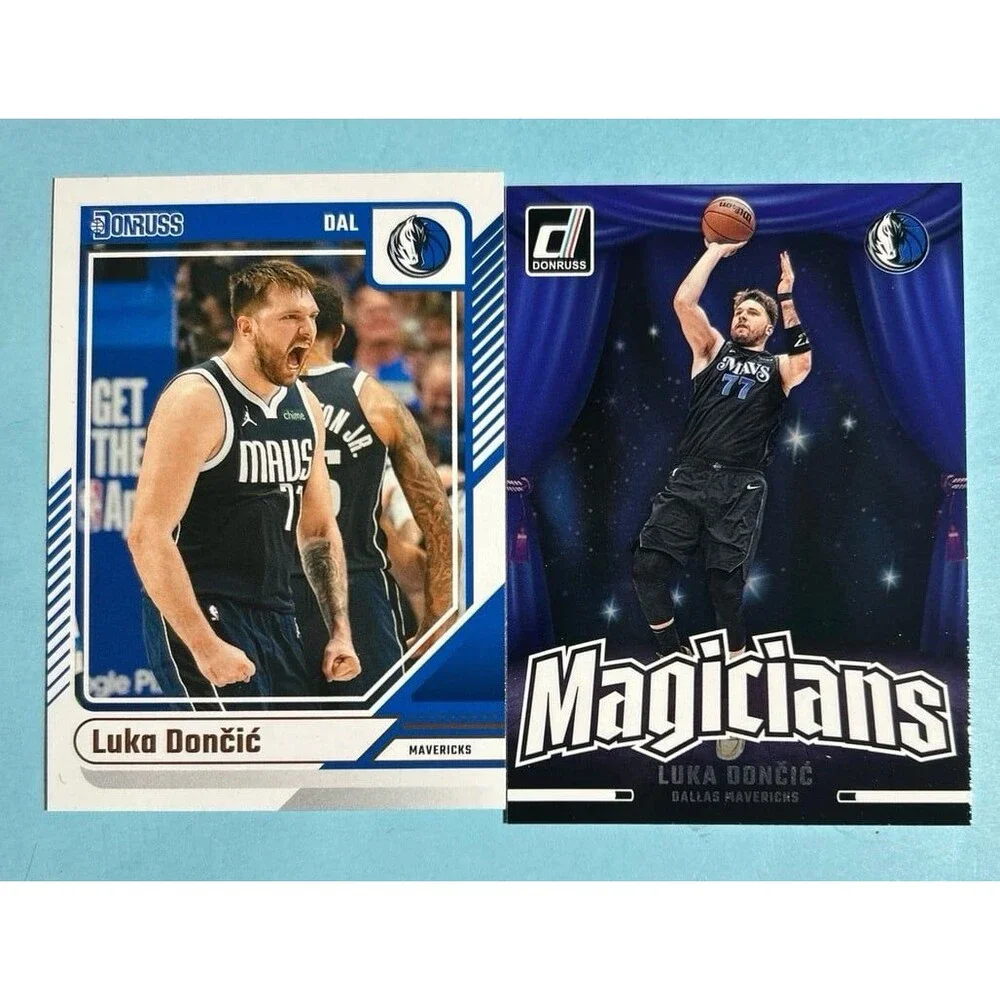 Luka Doncic, Mavericks 2024-25 Panini Magicians #8 & base #82 - Picture 1 of 2